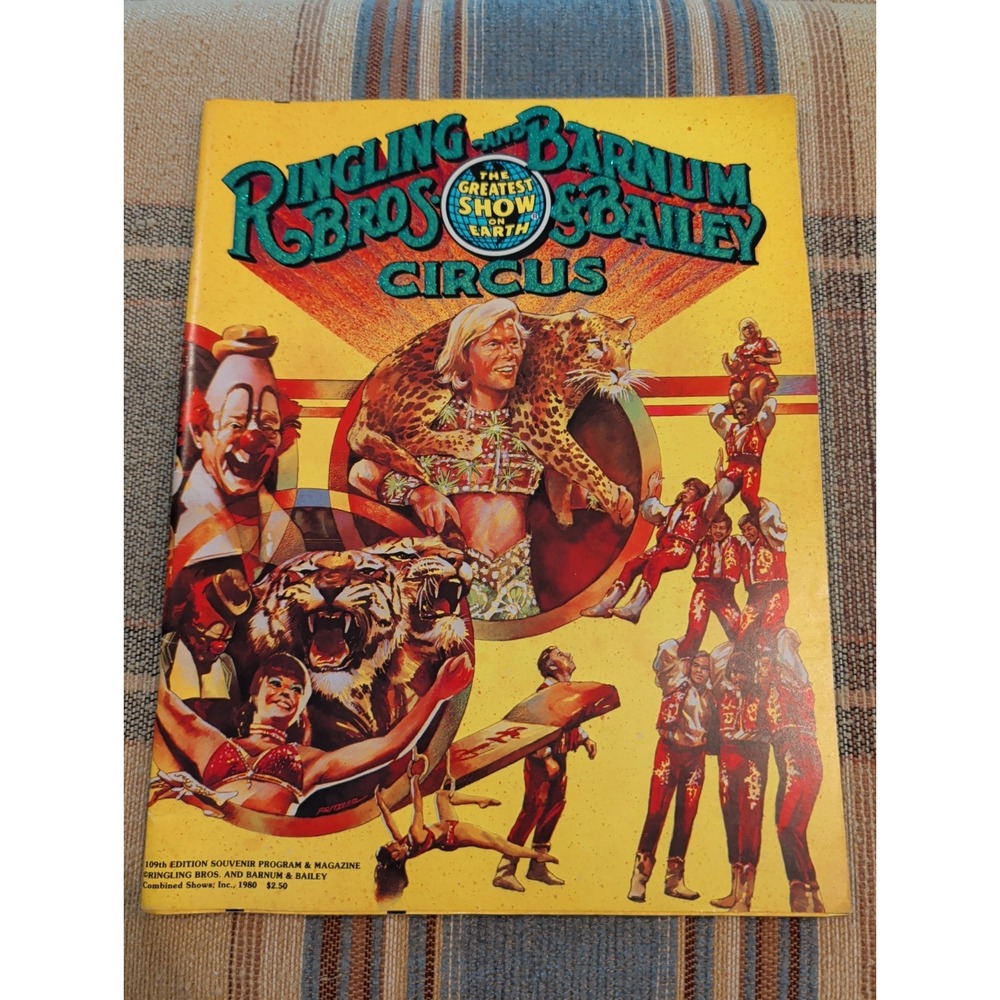 Vintage 1980 Ringling Brothers Barnum Bailey Circus Souvenir Program Book 109th